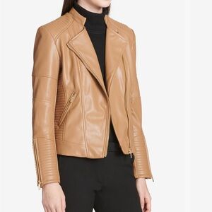 Calvin Klein Camel Leather Jacket
